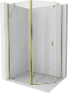 Mexen Mist asymmetrical pivot shower enclosure 100 x 90 cm, clear, gold - 8A8-100-090-50-00