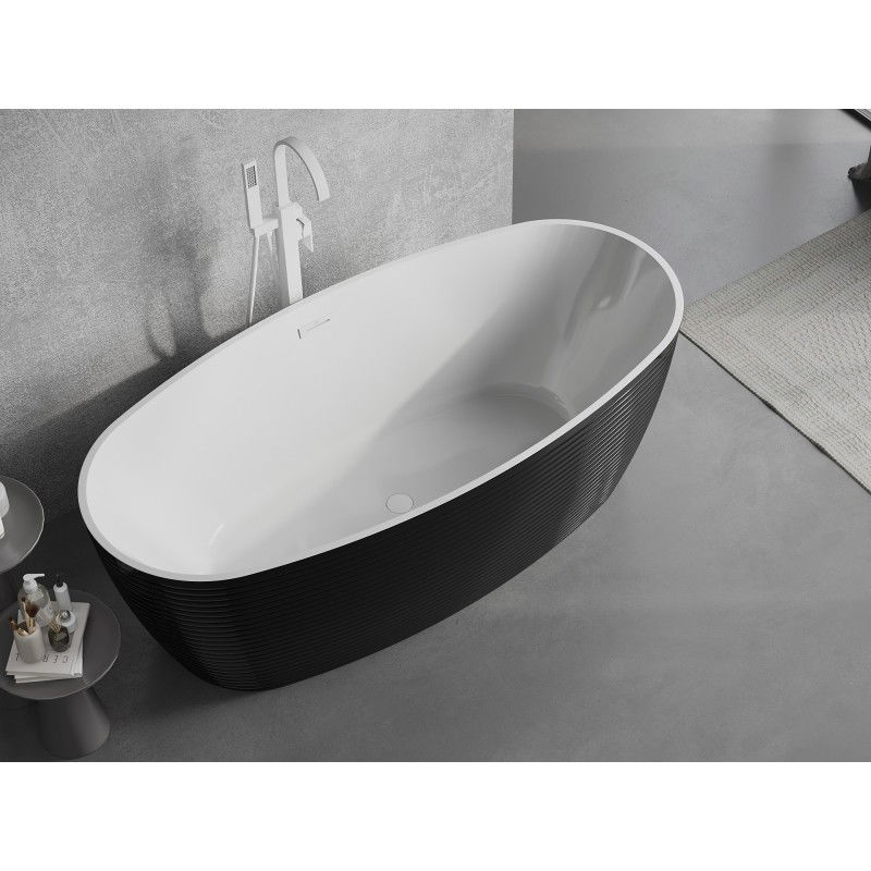Mexen Lira freestanding bath model 170 x 80 cm, white/black, white overflow- 52831708075-20