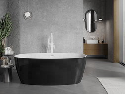 Mexen Lira Freestanding Bathtub Pattern 170 x 80 cm, White/Black, White Overflow - 52831708075-20