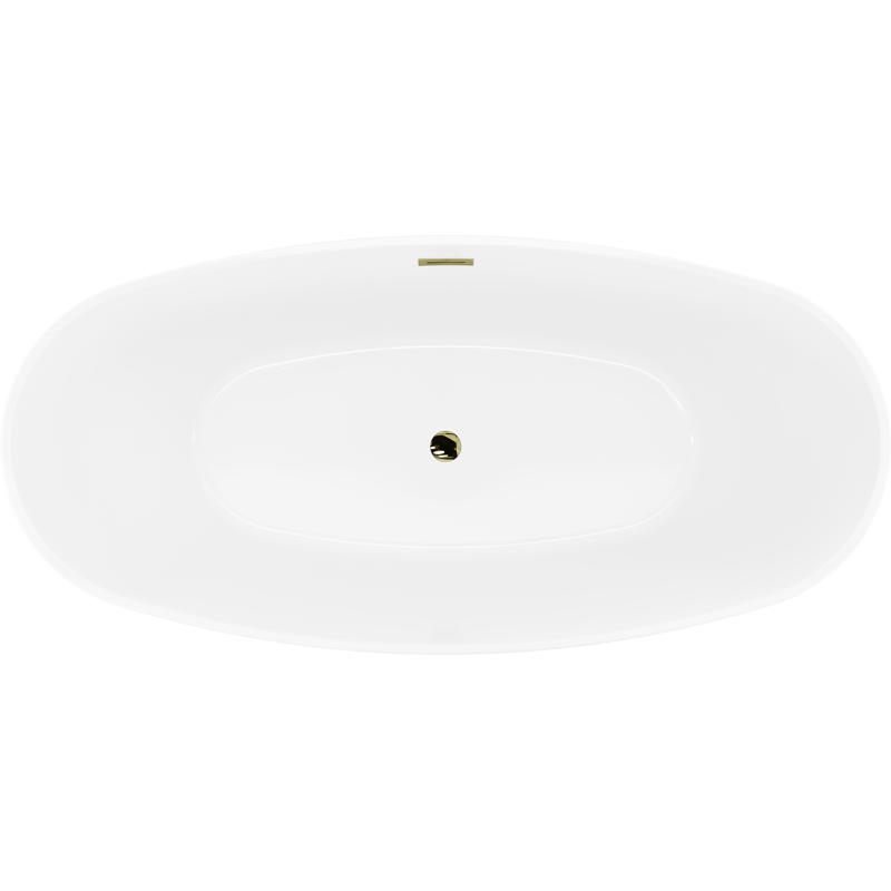 Mexen Lira freestanding bath pattern 170 x 80 cm, white/black, gold overflow - 52831708075-50