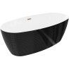 Mexen Lira freestanding bathtub pattern 170 x 80 cm, white/black, overflow rose gold - 52831708075-60