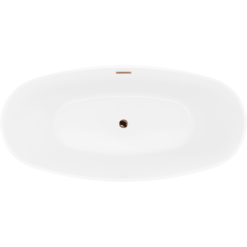 Mexen Lira freestanding bathtub pattern 170 x 80 cm, white/black, overflow rose gold - 52831708075-60