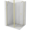 Mexen Mist pentagonal asymmetric shower enclosure hinged 90 x 80 cm, transparent, brushed gold - 8A8-090-080-55-00