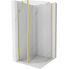 Mexen Mist Pentagonal Hinged Shower Enclosure 90 x 90 cm, Transparent, Brushed Gold - 8A8-090-090-55-00