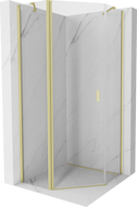 Mexen Mist Pentagonal Hinged Shower Enclosure 90 x 90 cm, Transparent, Brushed Gold - 8A8-090-090-55-00