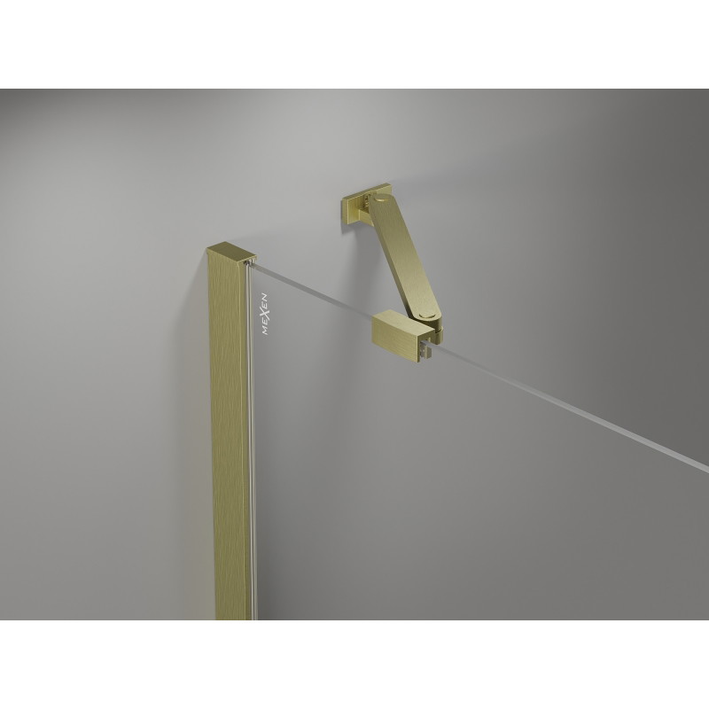 Mexen Mist asymmetric pentagonal shower cabin 100 x 90 cm, transparent, brushed gold - 8A8-100-090-55-00