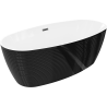Mexen Lira freestanding bath pattern 170 x 80 cm, white/black, black overflow - 52831708075-70