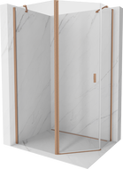 Mexen Mist asymmetric pentagon shower cabin with swinging door 90 x 80 cm, transparent, brushed copper - 8A8-090-080-65-00