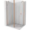 Mexen Mist pentagonal asymmetric hinged shower enclosure 100 x 80 cm, transparent, brushed copper - 8A8-100-080-65-00