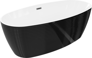 Mexen Lira freestanding bath pattern 170 x 80 cm, white/black, overflow gun metal - 52831708075-95