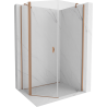 Mexen Mist asymmetric pentagonal shower cabin with hinged doors 80 x 90 cm, transparent, brushed copper - 8A8-080-090-65-00