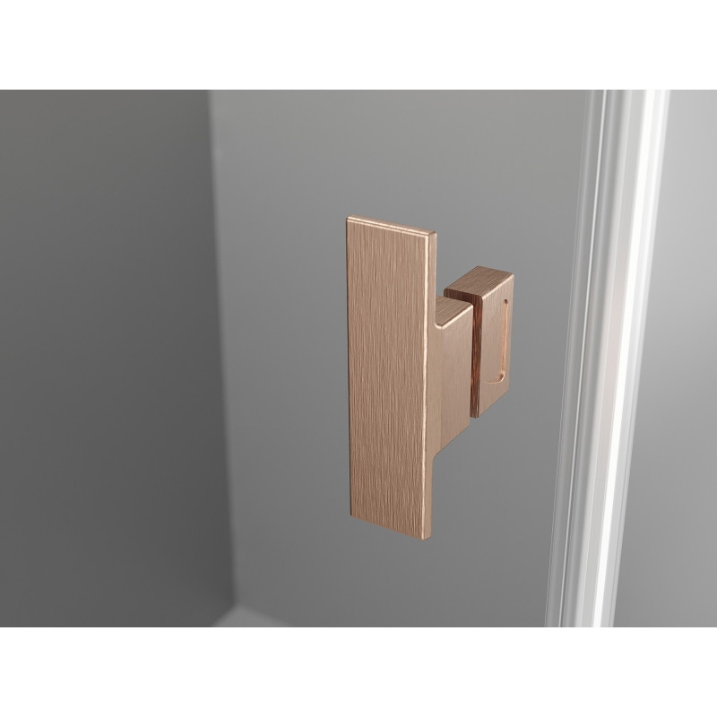 Mexen Mist asymmetric pentagonal shower enclosure with pivot door 100 x 90 cm, transparent, brushed copper - 8A8-100-090-65-00