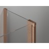 Mexen Mist asymmetric pentagonal shower enclosure with pivot door 100 x 90 cm, transparent, brushed copper - 8A8-100-090-65-00