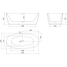 Mexen Lira freestanding bathtub pattern 170 x 80 cm, white/black, brushed nickel overflow - 52831708075-97