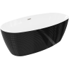 Mexen Lira freestanding bathtub pattern 170 x 80 cm, white/black, brushed nickel overflow - 52831708075-97