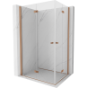 Mexen Mist-F Duo Folding Shower Enclosure Left 95 x 80 cm, Transparent, Brushed Copper - 8A6-095L-080P-65-00