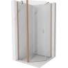 Mexen Mist pentagonal hinged shower enclosure 100 x 100 cm, transparent, brushed copper - 8A8-100-100-65-00