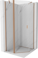 Mexen Mist pentagonal hinged shower enclosure 100 x 100 cm, transparent, brushed copper - 8A8-100-100-65-00