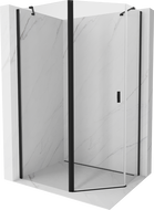 Mexen Mist asymmetrical pentagonal shower enclosure with hinged door 100 x 90 cm, transparent, black - 8A8-100-090-70-00