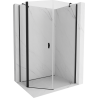 Mexen Mist Pentagonal Asymmetrical Pivot Shower Enclosure 80 x 100 cm, Transparent, Black - 8A8-080-100-70-00