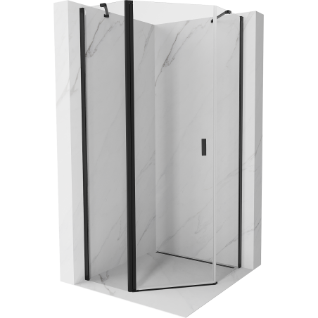 Mexen Mist pentagonal hinged shower cabin 100 x 100 cm, transparent, black - 8A8-100-100-70-00
