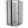 Mexen Mist pentagonal hinged shower enclosure left 80 x 80 cm, black frame, black - 8A8-080-080-70-70-L