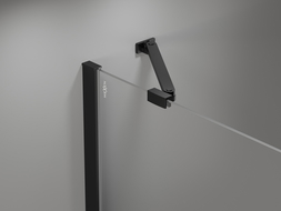 Mexen Mist Asymmetric Pentagonal Shower Enclosure with Left-Hinged Door 100 x 80 cm, Black Frame, Black - 8A8-100-080-70-70-L