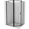 Mexen Mist Asymmetric Pentagonal Shower Enclosure with Left-Hinged Door 100 x 80 cm, Black Frame, Black - 8A8-100-080-70-70-L