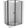 Mexen Mist pentagonal asymmetric hinged left shower cabin 80 x 90 cm, black frame, black - 8A8-080-090-70-70-L