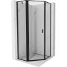 Mexen Mist pentagonal shower cabin left hinged 90 x 90 cm, black frame, black - 8A8-090-090-70-70-L