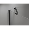 Mexen Mist asymmetrical left-hinged pentagonal shower cabin 100 x 90 cm, black frame, black - 8A8-100-090-70-70-L