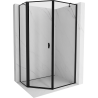 Mexen Mist pentagonal asymmetrical left shower cabin 80 x 100 cm, black frame, black - 8A8-080-100-70-70-L