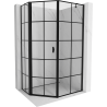 Mexen Mist asymmetric pentagonal shower enclosure, left hinged 80 x 100 cm, black grid, black - 8A8-080-100-70-77-L