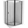 Mexen Mist pentagonal asymmetrical right hinge shower enclosure 100 x 80 cm, black frame, black - 8A8-100-080-70-70-P