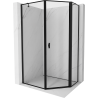 Mexen Mist pentagonal asymmetric shower enclosure, right-handed 80 x 90 cm, black frame, black - 8A8-080-090-70-70-P