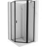 Mexen Mist pentagonal shower enclosure, right-hand hinged 90 x 90 cm, black frame, black - 8A8-090-090-70-70-P