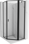 Mexen Mist pentagonal shower enclosure, right-hand hinged 90 x 90 cm, black frame, black - 8A8-090-090-70-70-P