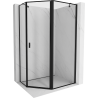Mexen Mist pentagonal asymmetrical right-hinged shower enclosure 100 x 90 cm, black frame, black - 8A8-100-090-70-70-P