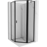 Mexen Mist pentagonal shower cabin right hinge 100 x 100 cm, black frame, black - 8A8-100-100-70-70-P