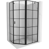 Mexen Mist pentagonal asymmetric shower enclosure with right swing door 100 x 80 cm, black grid, black - 8A8-100-080-70-77-P