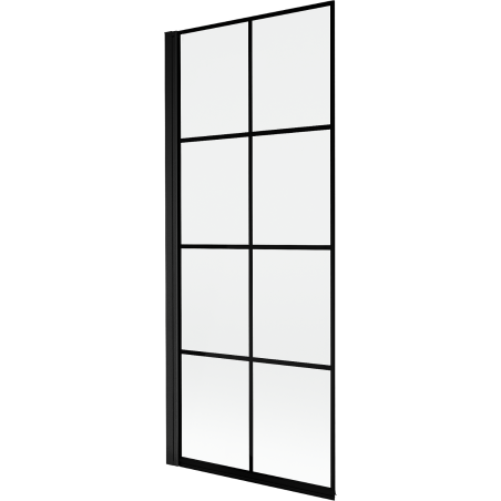 Mexen Mist shower screen 1-wing left 80 x 150 cm, black grid, black - 8A9-080-001-70-77-L