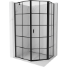 Mexen Mist pentagonal asymmetrical right-hand hinged shower enclosure 90 x 100 cm, black grid, black - 8A8-090-100-70-77-P