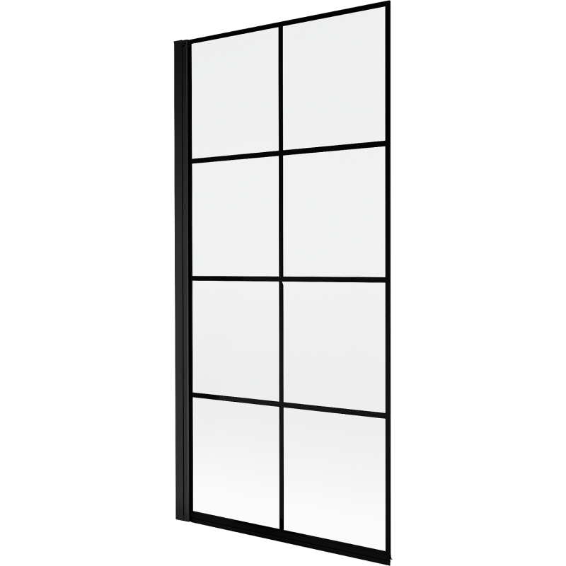 Mexen Mist shower screen 1-wing left 90 x 150 cm, black grid, black - 8A9-090-001-70-77-L