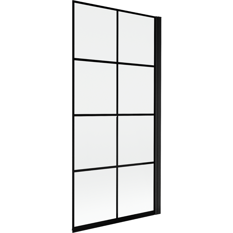 Mexen Mist shower screen 1-wing right 90 x 150 cm, black grid, black - 8A9-090-001-70-77-P