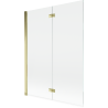 Mexen Mist 2-panel left shower screen 130 x 150 cm, transparent, gold - 8A9-130-002-50-00-L