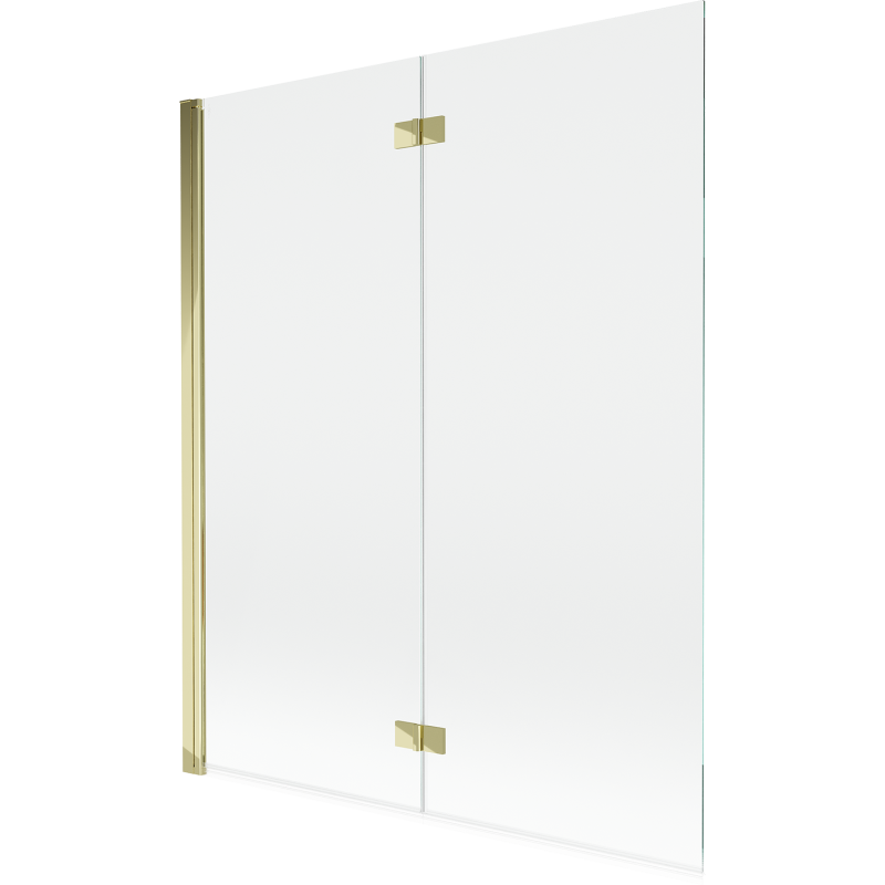 Mexen Mist two-panel left shower screen 140 x 150 cm, transparent, gold - 8A9-140-002-50-00-L