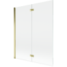 Mexen Mist two-panel left shower screen 140 x 150 cm, transparent, gold - 8A9-140-002-50-00-L