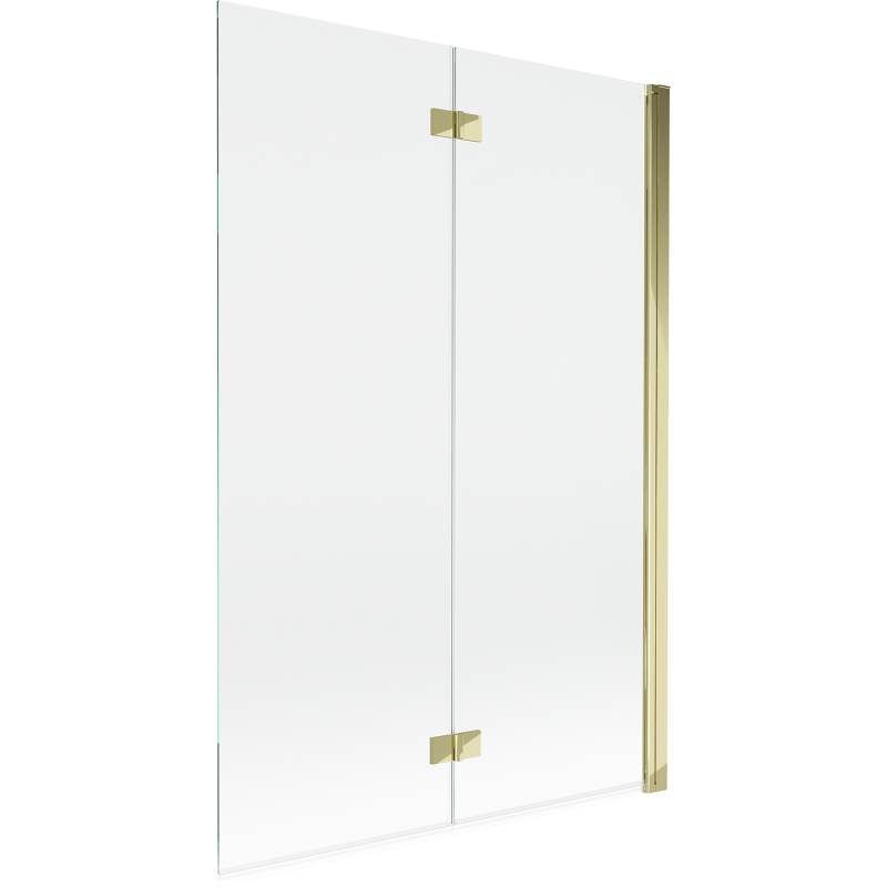 Mexen Mist shower screen, 2-panel right-side 120 x 150 cm, transparent, gold - 8A9-120-002-50-00-P