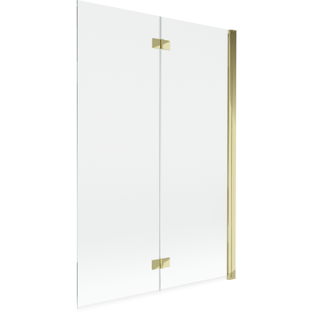 Mexen Mist shower screen, 2-panel right-side 120 x 150 cm, transparent, gold - 8A9-120-002-50-00-P