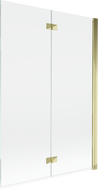 Mexen Mist shower screen, 2-panel right-side 120 x 150 cm, transparent, gold - 8A9-120-002-50-00-P